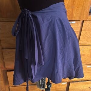 Elegant Navy blue Wrap Skirt with shorts under